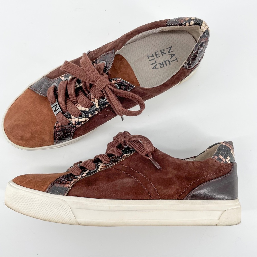 Naturalizer Women’s Astara Oxford Sneakers Brown Mocha Leather Lace Up 8.5
